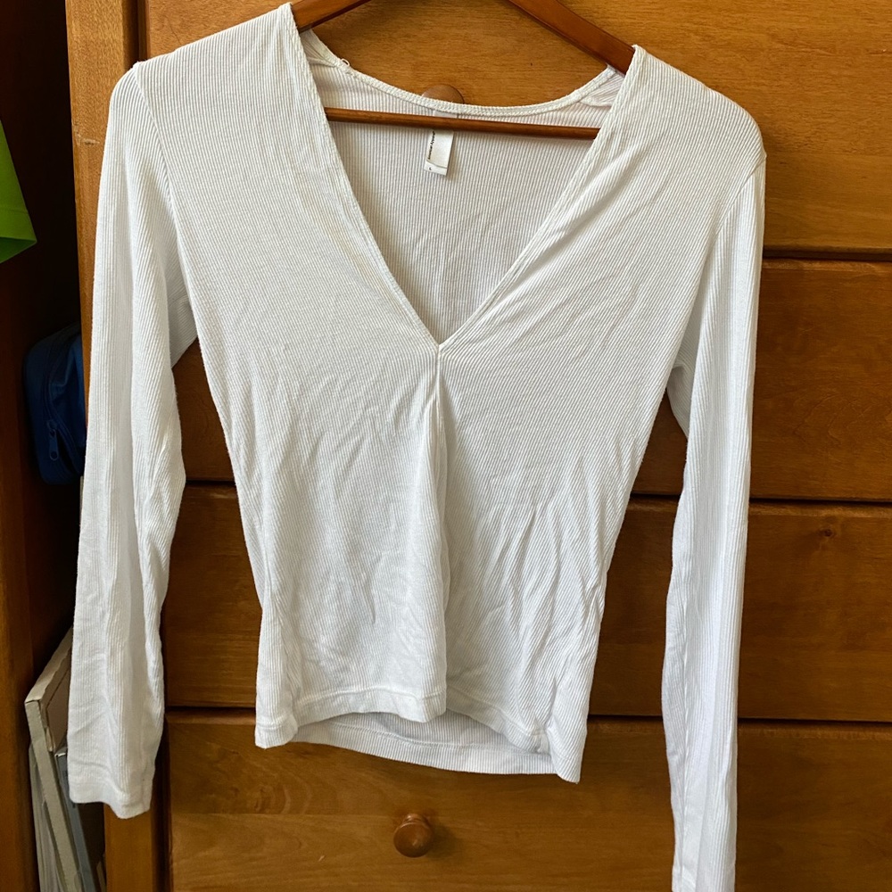 American apparel plunge v neck shirt